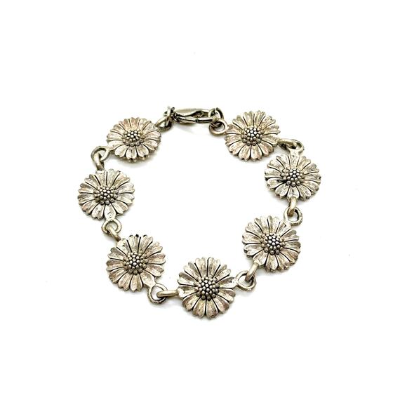 Vintage Eivind Hillestad Matching Daisy Sunflower Bracelet Dangle Earrings READ - Picture 2 of 7